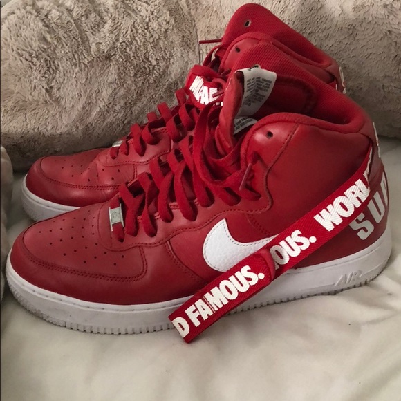 Nike Supreme X Air Force 1 High Sp Red